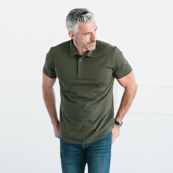 トップス Abu Garcia/CORDUROY POLO SHIRT OLIVE Organic Polo Shirt / Olive Green | The Perfect Jean