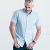 Builder Short Sleeve Casual Shirt – Clean Blue Cotton End-on-end