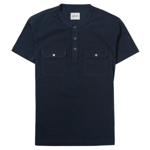 Batch Men's Constructor Short Sleeve Henley Shirt – Navy Cotton Jersey Image