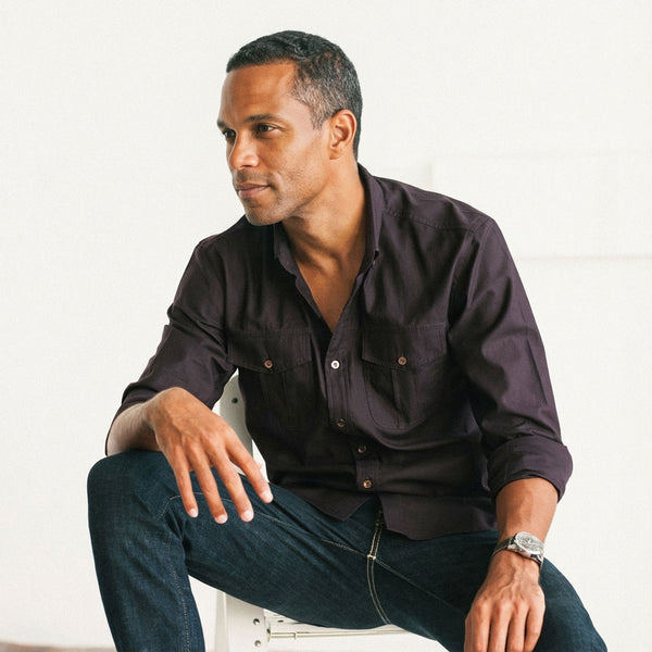 Men's Utility Shirt - Editor in Dark Burgundy