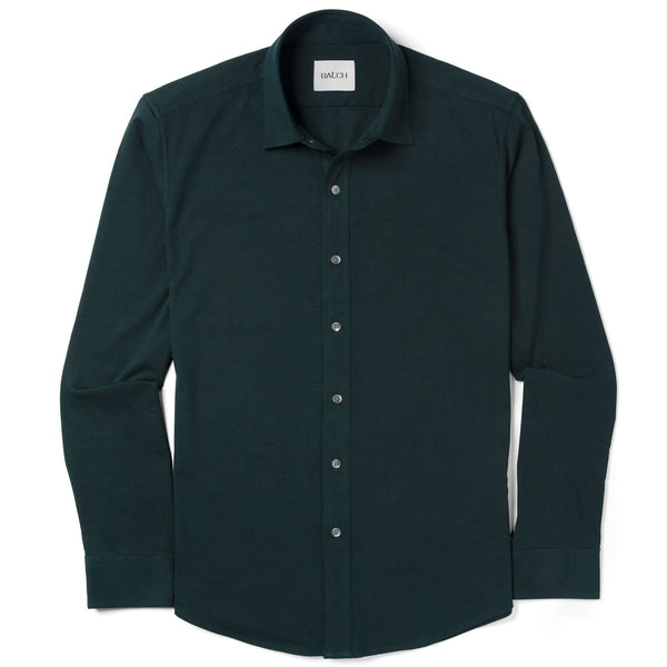 Men's Casual Button Down Shirt in Forest Green Cotton Jersey X-large - tall Men's Casual Button Down Shirt in Forest Green Cotton Jersey X-large - tall