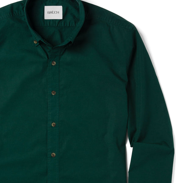 Men's Casual Button Down Shirt in Green Cotton Poplin | Batch Men's Casual Button Down Shirt in Green Cotton Poplin | Batch