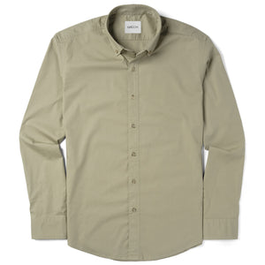 Essential Button Down Collar Casual Shirt - Light Fatigue Stretch Cotton Poplin