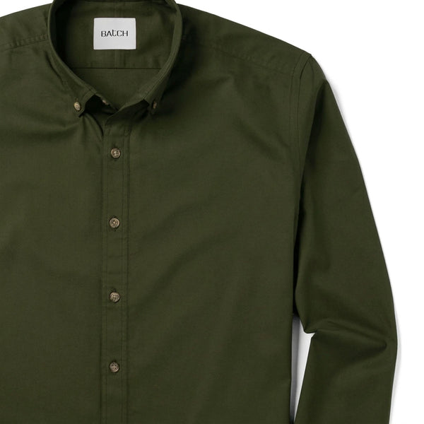 dark olive green dress shirt Mill Shirt In Linen Dark Olive Green / SM
