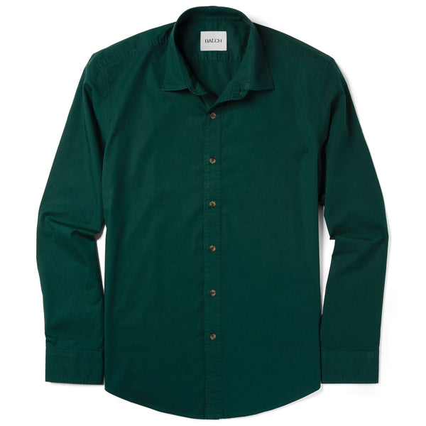 Men's Casual Button Down Shirt in Forest Green Cotton Poplin Large - Tall Men's Casual Button Down Shirt in Forest Green Cotton Poplin Large - Tall
