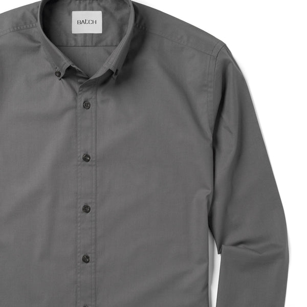 Men's Casual Button Down Shirt in Slate Gray Cotton Twill Large Men's Casual Button Down Shirt in Slate Gray Cotton Twill Large