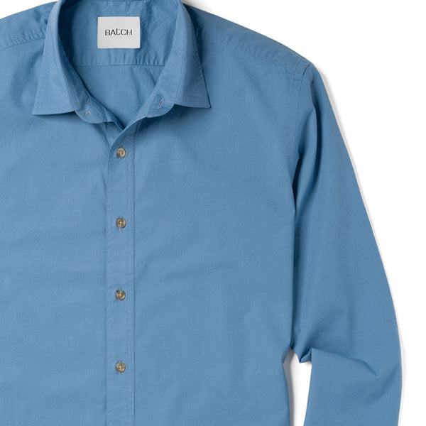 steel blue dress shirt Italian Steel Blue Stretch Cotton Shirt main image 1
