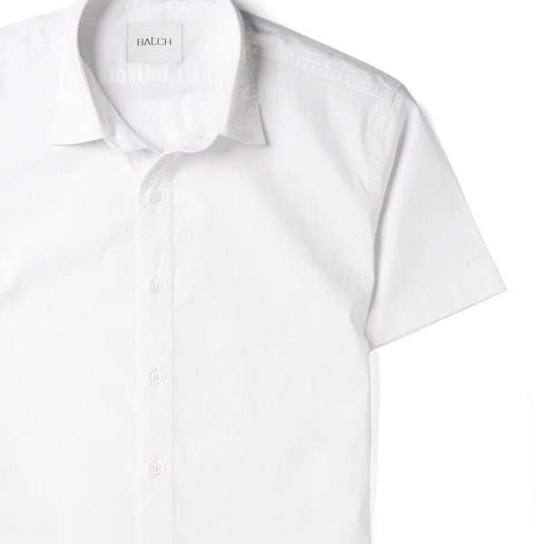short sleeve white button down dress shirts Men's Casual Button Down Short Sleeve Shirt in White Cotton Twill Medium