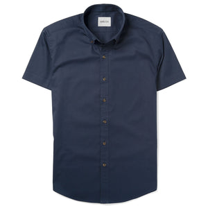 Batch Men's Essential Casual Short Sleeve Shirt - Dark Navy Cotton Twill Image
