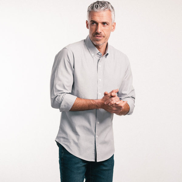 grey button up dress shirt Slim Fit Dark Heather Grey Button Up Dress Shirt