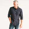 Batch Men's Essential Casual Knit Shirt - WB Navy Cotton Pique Image On Body Standing