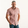 Essential Button Down Collar Casual Short Sleeve Shirt - Currant Cotton Twill