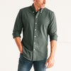 Batch Men's Essential Casual Knit Shirt - WB Evergreen Green Cotton Pique Image Standing