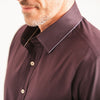 Focul - Burgundy Line Shirt With Collar Edge Detail