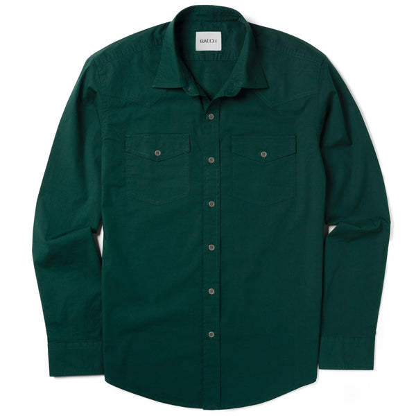 Men's Utility Shirt - Maker In Forest Green Poplin Medium Men's Utility Shirt - Maker In Forest Green Poplin Medium