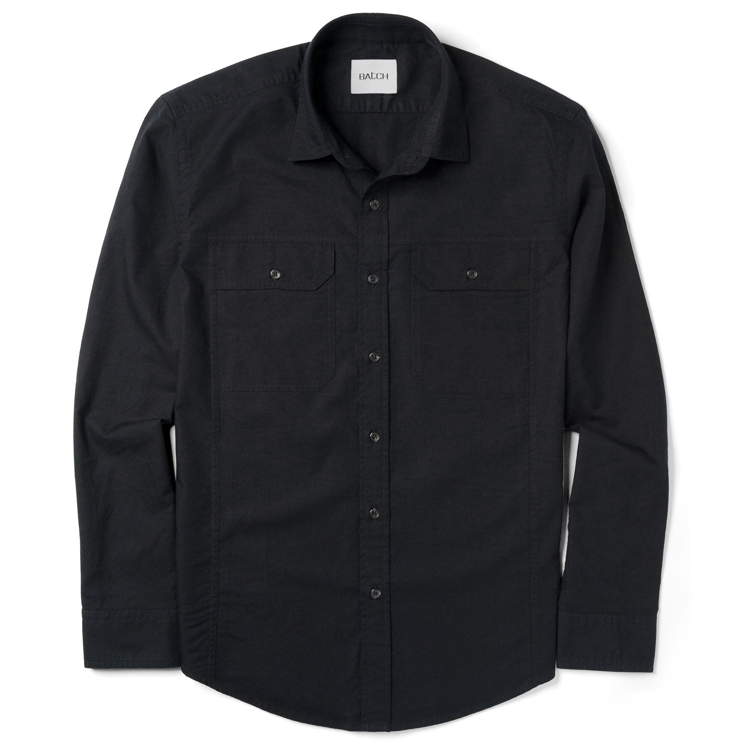 Operator Utility Shirt – Black Cotton Oxford