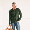Essential Long Sleeve BDC Polo –  Olive Green Cotton Pique