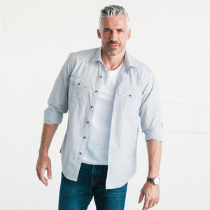Primer Utility Shirt – Aluminum Gray Cotton End-on-end
