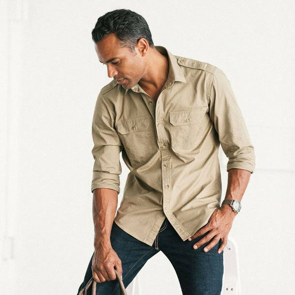 khakis and dress shirt Men's Utility Shirt