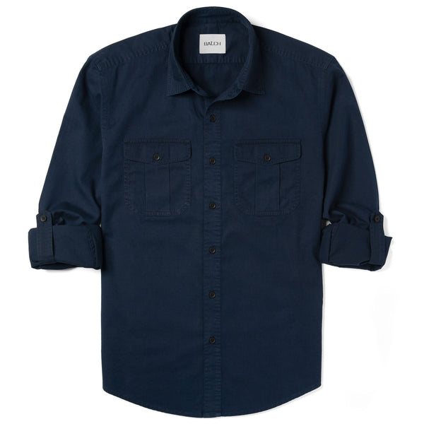 Men's Utility Shirt - Worker in Dark Navy Twill