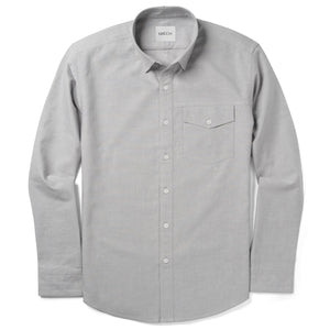 Batch Men's Author Casual Shirt In Aluminum Gray Cotton Oxford Image