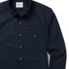 Batch Men's Author Shirt In Navy Cotton Twill Close-Up of Pocket