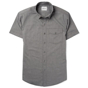 Batch Men's Author Short Sleeve Casual Shirt Flint Gray Cotton Oxford Flat Image