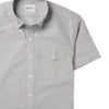 Author Short Sleeve Casual Men's Shirt In Light Gray Oxford Close-Up Image