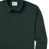 Batch Men's Essential Long Sleeve HBC Polo – Forest Green Cotton Pique Image Close Up