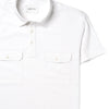 Constructor Short Sleeve Polo Shirt – Pure White Cotton Pocket Close Up Jersey