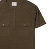 Batch Men's Constructor Short Sleeve Henley Shirt – Olive Green Cotton Jersey Pocket Image