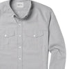 Batch Men's Editor Shirt – Aluminum Gray Oxford Image Close Up