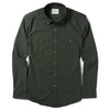 Editor Two Pocket Men's Utility Shirt In Olive Green Mercerized Cotton