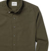 Batch Men's Essential Casual Shirt - Olive Green Cotton End-on-end Image Close Up