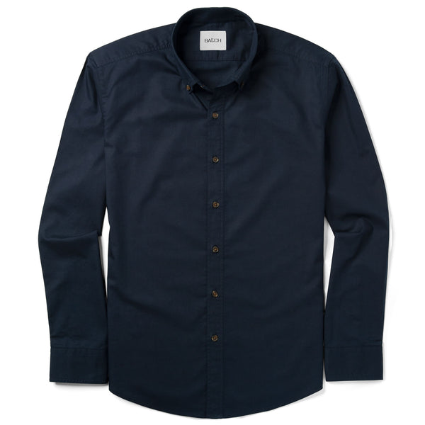 Men's Casual Button Down Shirt in Dark Navy Cotton Twill Large - Tall Men's Casual Button Down Shirt in Dark Navy Cotton Twill Large - Tall
