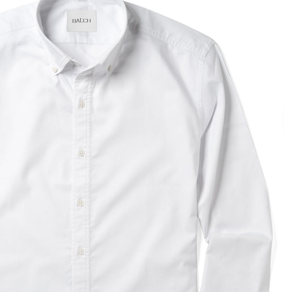 white dress shirt mens Men's Casual Button Down Shirt in Classic White Cotton Twill Medium