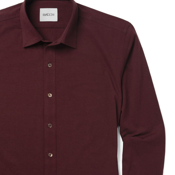 Men's Casual Button Down Shirt in Burgundy Cotton Jersey X-Large - Tall Men's Casual Button Down Shirt in Burgundy Cotton Jersey X-Large - Tall
