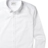 Batch Essential Casual Men's Shirt In White Cotton Oxford Close-Up Image
