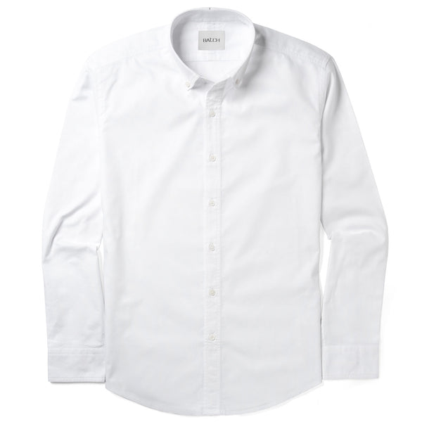 Men’s Casual Button Down Shirt in Classic White Cotton Oxford | Batch