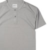 Batch Men's Essential Short Sleeve Henley Shirt – Cement Gray Cotton Jersey Image Close Up