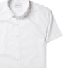 Batch Men's Essential Casual Short Sleeve Shirt - White Cotton Twill Image Close Up