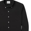 Batch Men's Essential Casual Knit Shirt - WB Black Cotton Pique Image Close Up