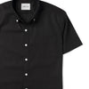 Batch Essential Short Sleeve WB Shirt In Jet Black Stretch Cotton Close-Up
