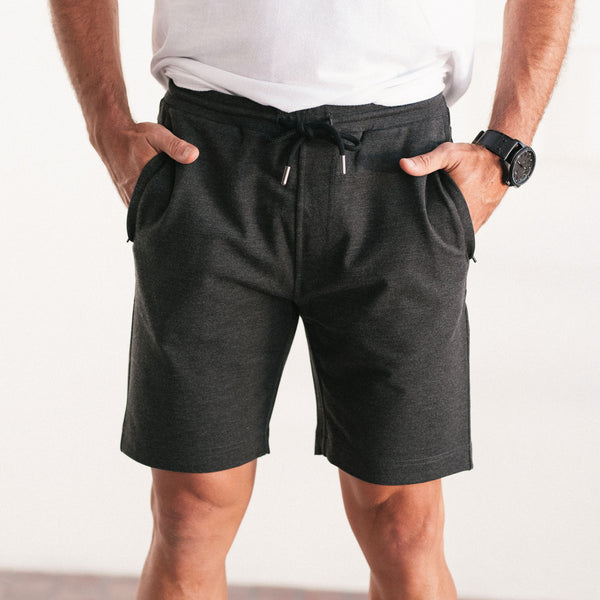 Men's Casual Essential Short in Dark Gray Cotton French Terry | Batch