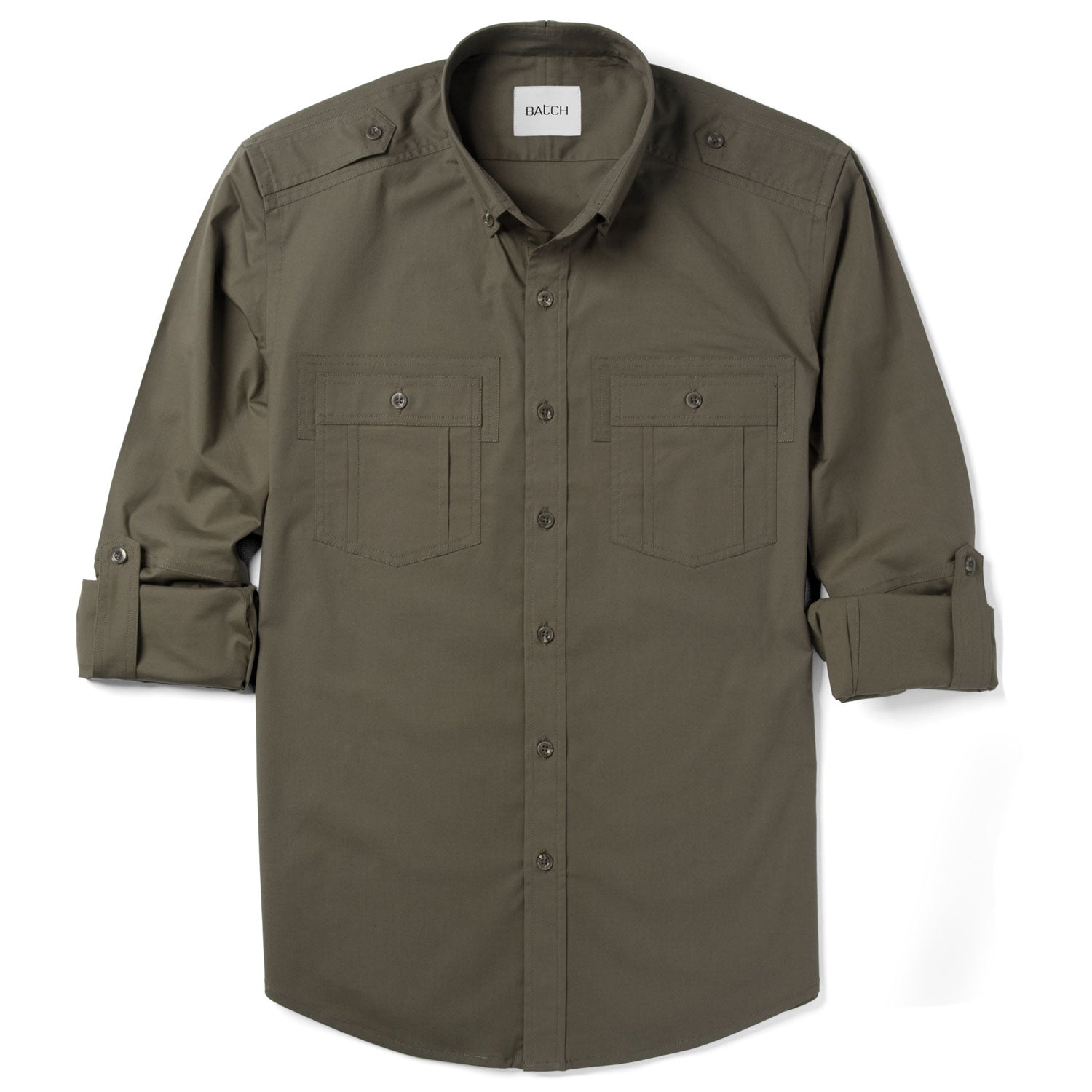 Finisher Utility Shirt – Fatigue Green Stretch Cotton Poplin