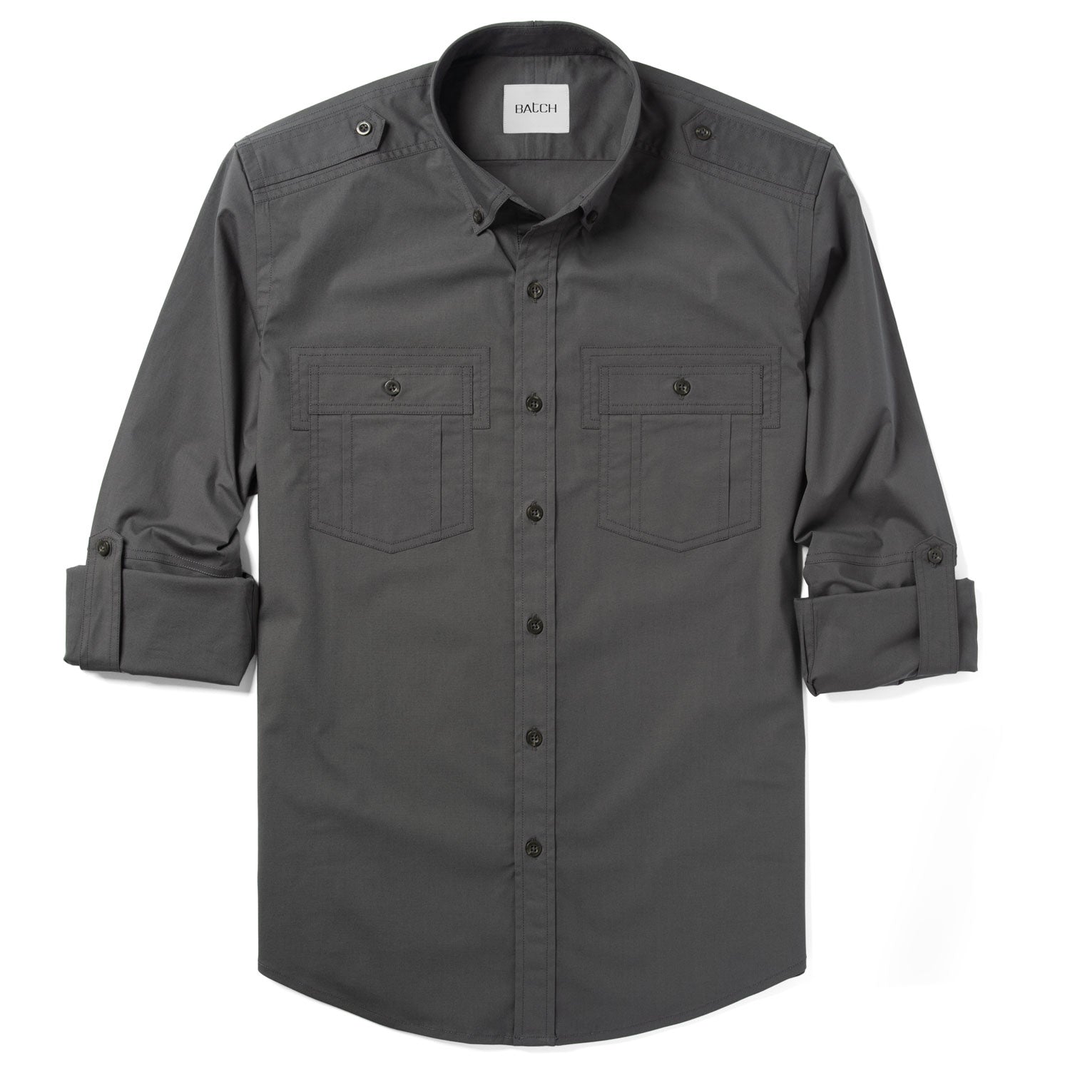 Finisher Utility Shirt – Slate Gray Stretch Cotton Poplin