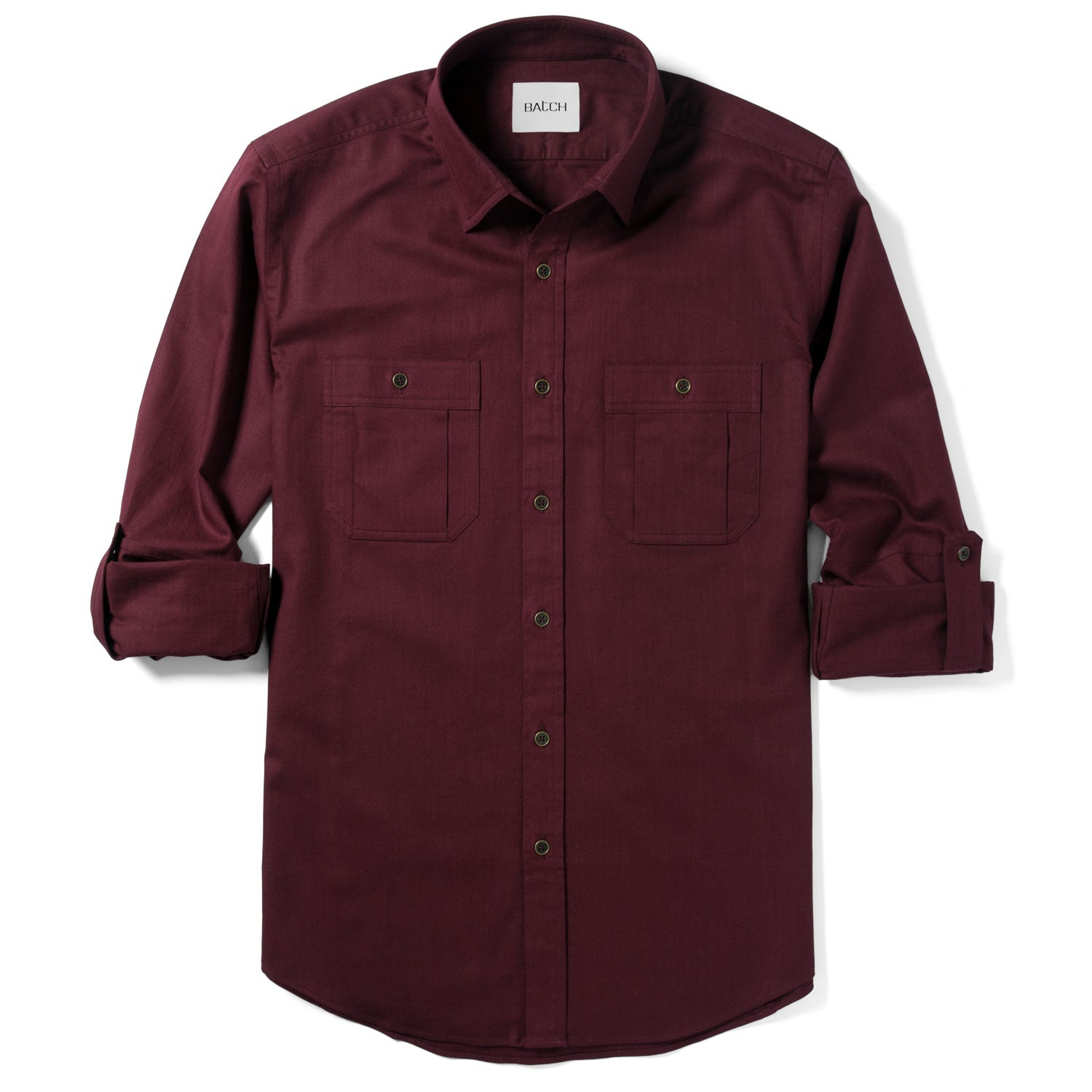 Fixer Utility Shirt – Dark Burgundy Cotton Twill