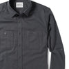 Fixer Two Pocket Men's Utility Shirt In Slate Gray Cotton Slub Twill Close-Up Image
