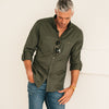 Fixer Two Pocket Men's Utility Shirt In Olive Green Cotton Slub Twill On Body