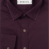 Focul - Burgundy Line Shirt With Collar Edge Detail